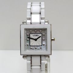Dz809221 フェンディ 腕時計 12Pダイヤ クアドロ 6200L ホワイトシェル