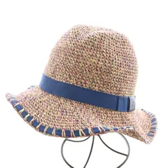 ヴィヴィアンウエストウッド Vivienne Westwood オーブ 麦わら帽子 ハット ロゴ S M ベージュ 青 ブルー /AN3のサムネイル