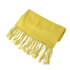 ランバン LANVIN 刺繍 ロゴ ストール フリンジ 黄 イエロー ■FYのサムネイル