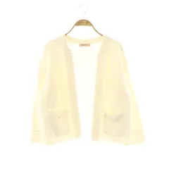 アプワイザーリッシェ Apuweiser-riche パールデザインニットジャケット ノーカラー 2 ホワイト /HK ■OS