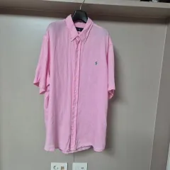 110-115)ラルフローレン リネン100% メンズ ピンク シャツ