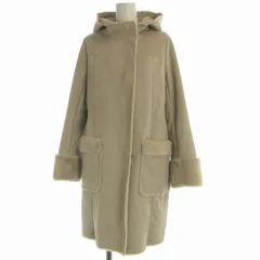 レッセパッセ LAISSE PASSE フェイクムートン コート ロング フード 長袖 36 ベージュ /EAのサムネイル