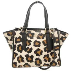 コーチ COACH ハンドバッグ ショルダー 2WAY レオパード柄 ロゴ 茶 ブラウン /AE ■GY18
