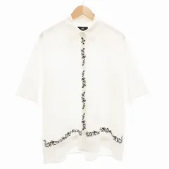 ハレ HARE 美品 刺繍ラインシャツ オーバーサイズ 半袖 S 白 ホワイト HA020022TO /AE