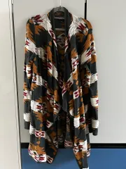 ラッキーブランド アズテック ボヘミアン ショール カーディガン ロング丈 (ヴィンテージ エスニック ロング丈 Y2K)