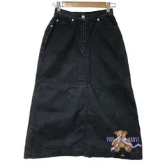 PINK HOUSE(ピンクハウス) ロングスカート サイズM レディース美品  - ダークグレー×ブラウン×マルチ デニム/刺繍/クマ