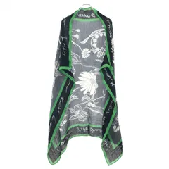 manipuri マニプリ ラージスカーフ  ブラック グリーン