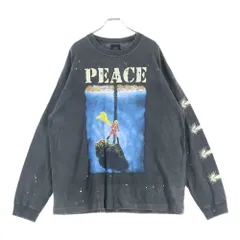 THE SUGAR PUNCH (シュガーパンチ) CYBORG009 LONGSLEEVE ダメージ加工 プリントロゴ長袖Tシャツ カットソー ブラック TSCM23SM004