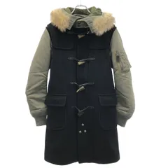 SCYE サイ 13AW ウールカシミヤメルトン×ナイロンダッフルコート 1113-73018 ブラック×カーキ 36のサムネイル