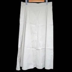 美品 22SS 23区 コットンリネン ストレッチ セミフレア スカート サイズ46 大きいサイズ ベージュ レディース 古着 中古 USED