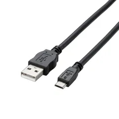 エレコム タブレット用USB2.0ケーブル A-microB 2A出力 0.8m ブラック TB-AMB2A08BK