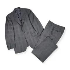 上下 J.PRESS ジェイプレス セットアップ グレンチェック テーラードジャケット スラックス スーツ 94-80-175/グレー メンズ