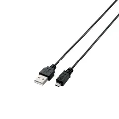 エレコム USB2.0ケーブル A-microBタイプ スリム 0.5m ブラック ELECOM