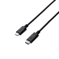 エレコム USB2.0ケーブル C-microBタイプ 認証品 3A出力 1.0m ブラック ELECOM