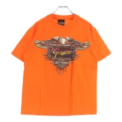 VINTAGE (ヴィンテージ) 90s Harley-Davidson イーグル ハーレーダビッドソン プリント 半袖Tシャツ オレンジ
