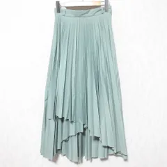 美品 CLANE クラネ WRAP PLEATS SKIRT プリーツ ロングスカート 1 グリーン レディース 古着 中古 USED
