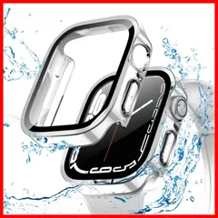 AMAPC for Apple Watch ケース 対応 IP68完全防水 バンド 水泳・スポーツ専用 防水ケース 3D直角エッジデザイン Apple Watch Series6/SE3/SE2/SE/5/4 40mm対応 光沢のホワイト＆シルバー