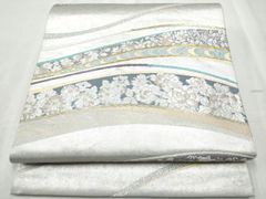 帯8415 ○高級 正絹 スリーシーズン 片面全通 リバーシブル 袋帯