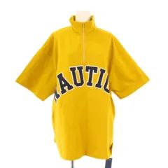 ノーティカ NAUTICA カットソー 半袖 ハーフジップ スタンドカラー ロゴ M マスタード タグ付き /BBのサムネイル