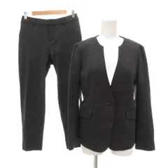 グリーンレーベルリラクシング ユナイテッドアローズ green label relaxing 美品 セットアップ スーツ ノーカラー ジャケット パンツ スラックス 40 グレー /NL ■GY60
