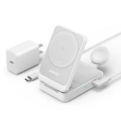 メーカー正規品 新品 ANKER アンカー ワイヤレス充電器 MagGo Wireless Charging Station Foldable 3-in-1 ホワイト B2557N21