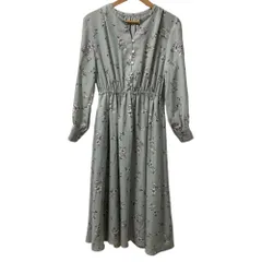 美品 URBAN RESEARCH アーバンリサーチ 花柄 長袖 ロング ワンピース F ライトブルー レディース 古着 中古 USED