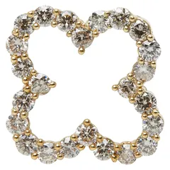 クローバーモチーフ ペンダントトップ ネックレス K18YG イエローゴールド レディース【1-0246906】