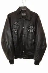 アヴィレックス AVIREX NEW YORK LEATHER JACKET BLACK M 6161086 ニューヨーク レザー ジャケット 羊革 ブラック 【ブランド古着ベクトル】【中古】251214