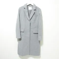 美品 JOURNAL STANDARD relume ジャーナルスタンダードレリューム LANA WOOL140 ロング チェスターコート ジャケット 36 グレー レディース 古着 中古 USED