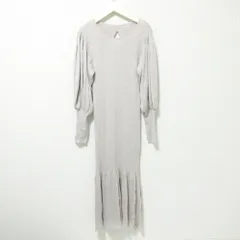 美品 21AW LILY BROWN リリーブラウン 長袖 ロング ラメニットマーメイドワンピース LWNO214149 F ライトグレー レディース 古着 中古 USED