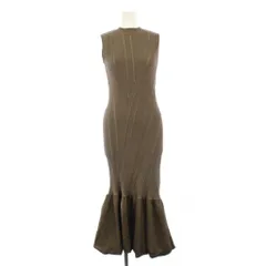 アニュアンス anuans ミックスリブバルーンニットワンピース ノースリーブ ロング F カーキ 1522331571-0 /KH