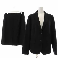 ニューヨーカー NEWYORKER スーツ セットアップ 上下 テーラードジャケット シングル タイトスカート ひざ丈 ウール混 大きいサイズ 15 XXL 13 XL 黒 ブラック /YI16 ■OM