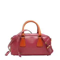 プラダ 三角ロゴプレート ハンドバッグ ショルダーバッグ 2WAY ピンク サフィアーノレザー レディース PRADA【205-53501】