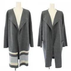 組曲 クミキョク KUMIKYOKU ロングカーディガン リバーシブル ニット 長袖 2 グレー /TK ■MU