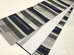 帯15 銀と黒の縞模様 昼夜帯 舞台衣裳 日本舞踊 大衆演劇 - メルカリ