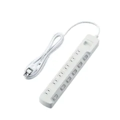 雷カ゛ート゛タッフ゜/個別スイッチ/ホコリシャッター付/6個口/2.5m/ホワイト  T-K6A-2625WH T-K6A-2625WH エレコム ELECOM  【佐川急便にて5営業日以内発送】のサムネイル