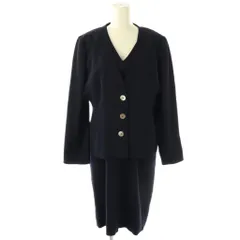 ニナリッチ NINA RICCI セットアップ ジャケット ノーカラー ワンピース ノースリーブ 膝丈 ウール 9 紺 /NR ■OS ■GY57のサムネイル