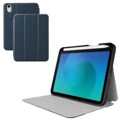 エレコム iPad mini ケース 8.3インチ ( A17 Pro ) / 第6世代 マグネット式フラップ Apple Pencil収納 フリーアングル スタンド オートスリープ機能 衝撃吸収 ネイビー TB-A25SSANV