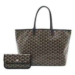 GOYARD ゴヤール サンルイPM トートバッグ ショルダーバッグ コーティングキャンバス レザー ブラック 黒 ブラウン 茶 ホワイト ポーチ付き