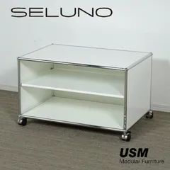 ◾︎SELUNO◾︎  【展示美品】USM Haller  USMハラー   ローボード ディバイダーシェルフ×1 キャスター付き / ホワイト  9万 x040