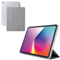 エレコム iPad Air ケース 13インチ ( M3 / M2 ) マグネット式ファブリックフラップ カバー 2アングル スタンド オートスリープ機能 軽量 薄型 背面クリア グレー TB-A25XWVCGY