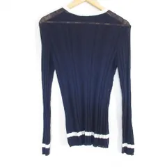 美品 23SS SIMPLICITE シンプリシテェ 長袖 リブニット セーター ネイビー レディース 古着 中古 USED