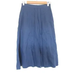 美品 MARGARET HOWELL マーガレットハウエル リネン タックスカート サイズ0 ブルー レディース 古着 中古 USED