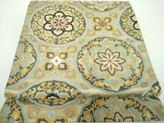 平和屋着物●六通柄袋帯　唐織　正倉院花文　金糸　正絹　逸品　DABB4608ps