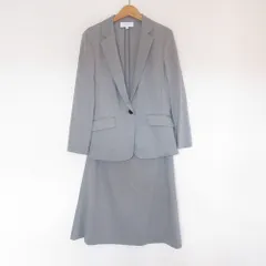良品 UNTITLED アンタイトル シングルジャケット ひざ丈 スカート スーツ セットアップ 2/3 グレー レディース 古着 中古 USED