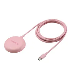 エレコム ワイヤレス充電器 マグネット式 Qi2 15W 高速充電 コンパクト 【 Magsafe 対応 iPhone / Qi2規格対応 スマホ 等充電 】 ピンク W-MA10PN