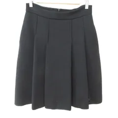 未使用 訳アリ S MaxMara エスマックスマーラ ストレッチ ジャージー フレアスカート M ブラック レディース 古着 中古 USED