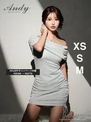 シルバー [ON3046-SV-2512] 【Andy /アンディ】半袖/  ラメ/ ストレッチ/ オフショル/ サイドリボン/ タイト/ ミニドレス/ キャバドレス/ ディアバイローブドフルール グロッシー