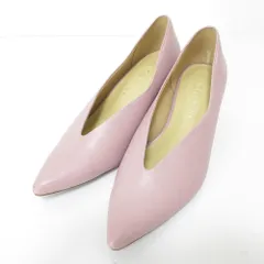 良品 23AW LE TALON ルタロン レザー ポインテッドトゥ Vカット ヒール パンプス 24cm ピンク レディース 古着 中古 USED