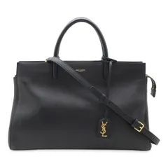 SAINT LAURENT PARIS サン ローラン パリ YSL イブサンローラン カバ リヴ ゴーシュ ハンドバッグ 2WAY ショルダーバッグ レザー ブラック 394457